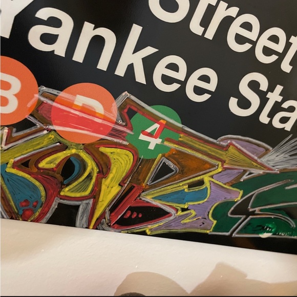 GRAFFITI ART MTA YANKEE METAL SIGN PAINTED - Picture 6 of 7